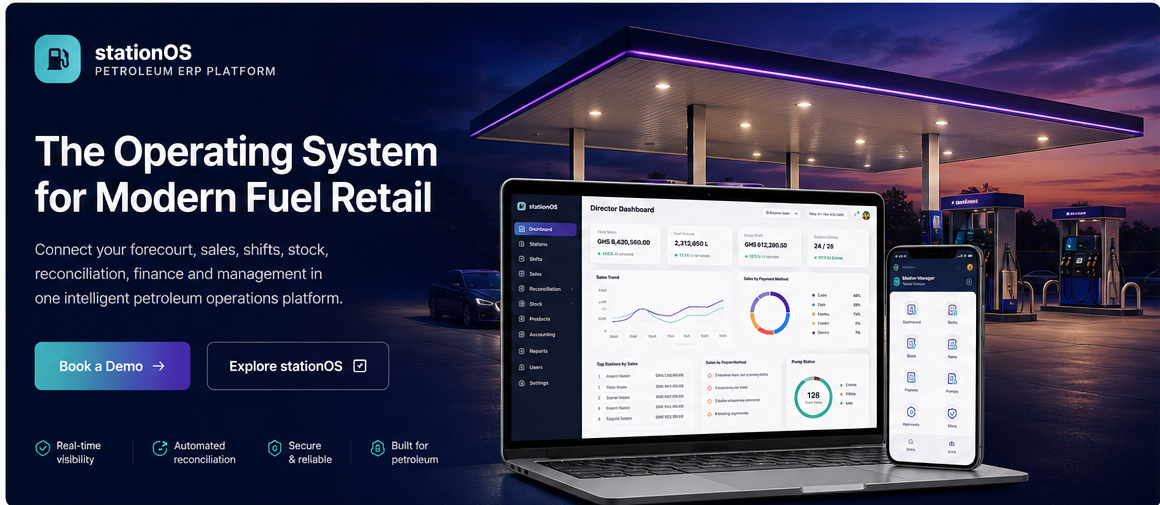 stationOS running across petroleum station operations on desktop and mobile devices